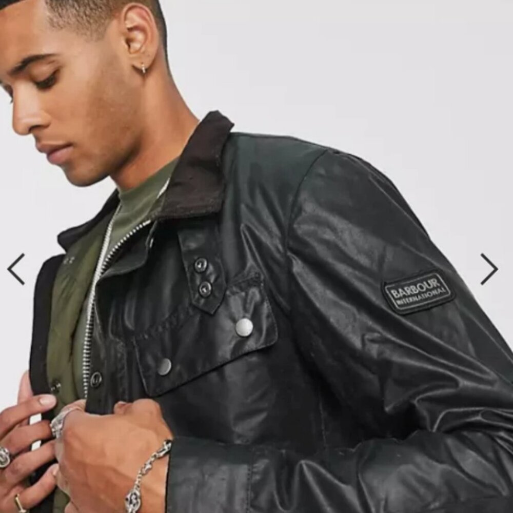 Sage ~ Barbour Tourer DUKE Waxed Motorcycle Jacket MSRP$485 British Heritage - Picture 15 of 16